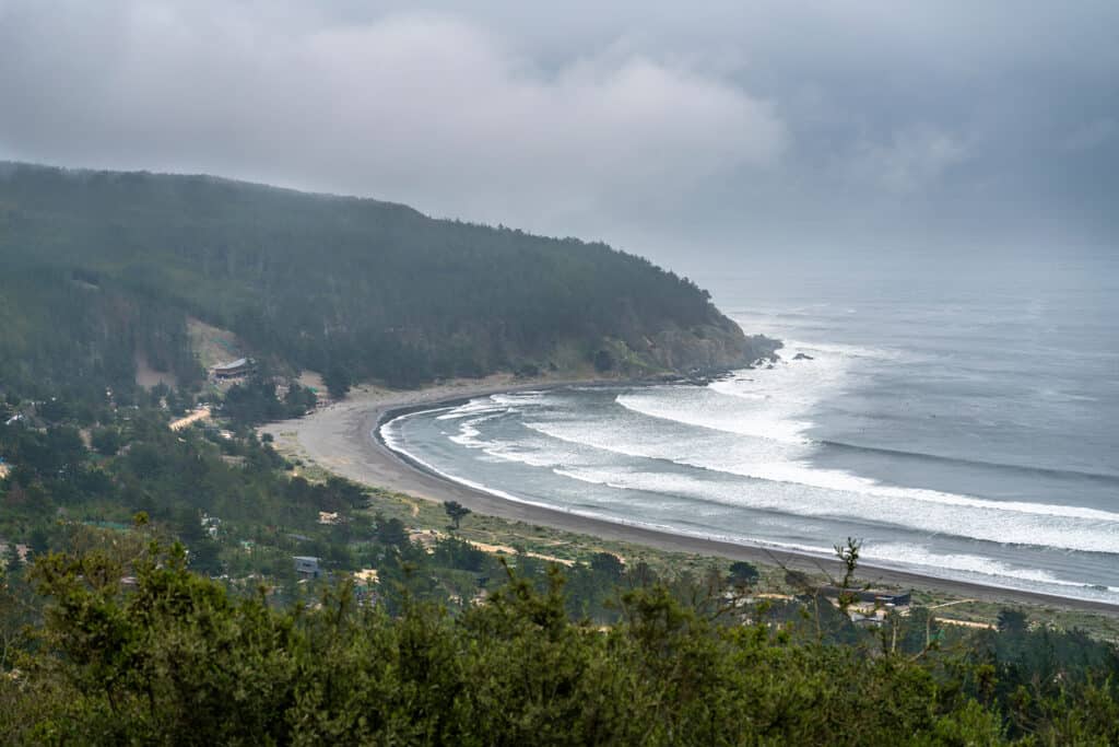 A dramatic view of Puertecillo surf spot. An idyllic place for p